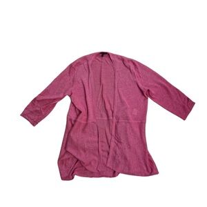 Eileen Fisher Rose Pink Open Front Linen Lightweight Cardigan